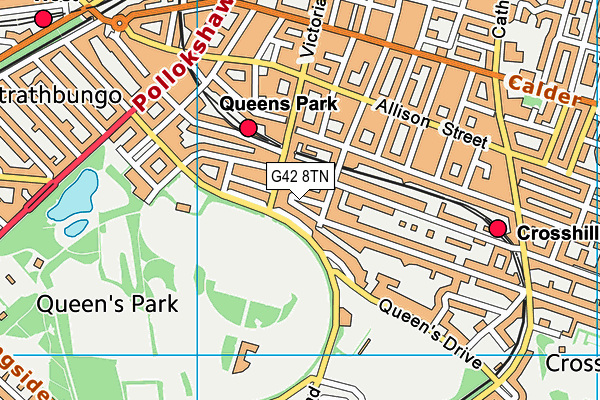 G42 8TN map - OS VectorMap District (Ordnance Survey)