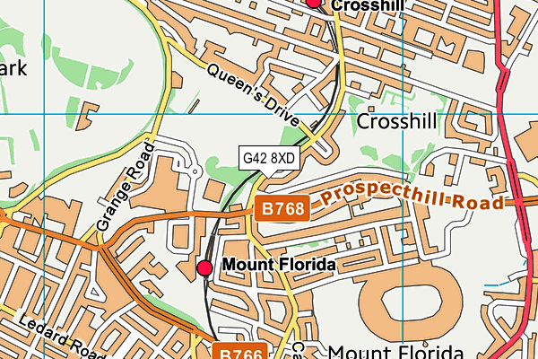 G42 8XD map - OS VectorMap District (Ordnance Survey)