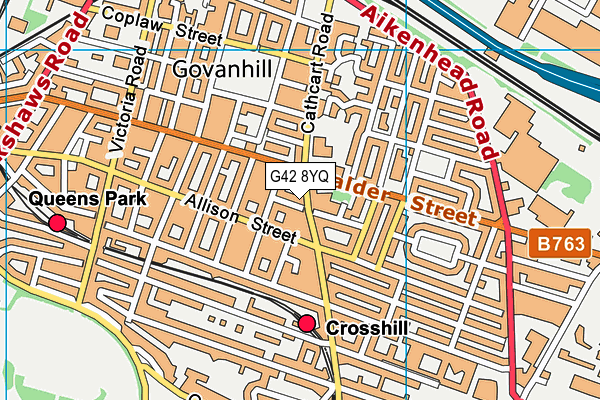 G42 8YQ map - OS VectorMap District (Ordnance Survey) G42 8YQ map - OS VectorMap District (Ordnance Survey)