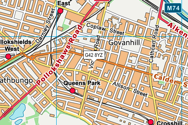 G42 8YZ map - OS VectorMap District (Ordnance Survey) G42 8YZ map - OS VectorMap District (Ordnance Survey)