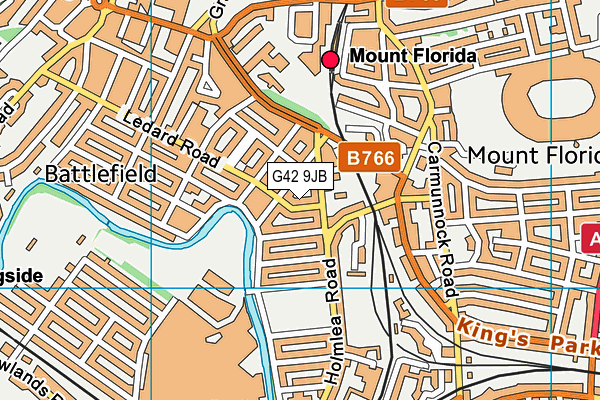 G42 9JB map - OS VectorMap District (Ordnance Survey)