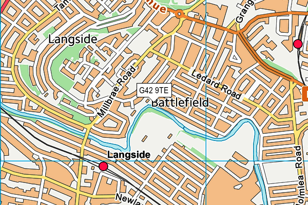 G42 9TE map - OS VectorMap District (Ordnance Survey) G42 9TE map - OS VectorMap District (Ordnance Survey)