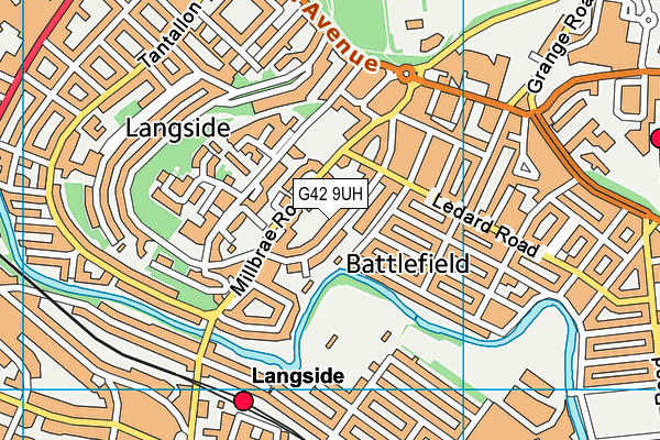 G42 9UH map - OS VectorMap District (Ordnance Survey)