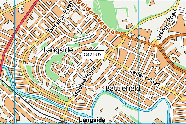 G42 9UY map - OS VectorMap District (Ordnance Survey)