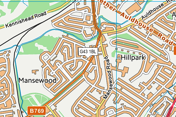 G43 1BL map - OS VectorMap District (Ordnance Survey) G43 1BL map - OS VectorMap District (Ordnance Survey)