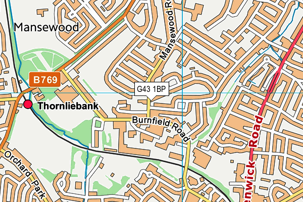 G43 1BP map - OS VectorMap District (Ordnance Survey)