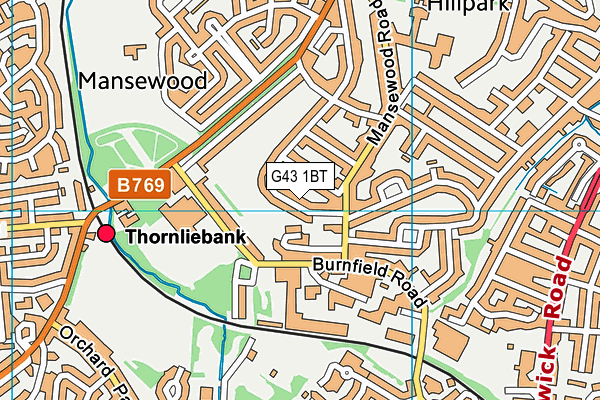 G43 1BT map - OS VectorMap District (Ordnance Survey) G43 1BT map - OS VectorMap District (Ordnance Survey)