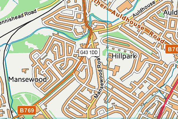 G43 1DD map - OS VectorMap District (Ordnance Survey)