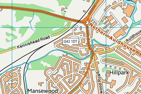 G43 1DT map - OS VectorMap District (Ordnance Survey)