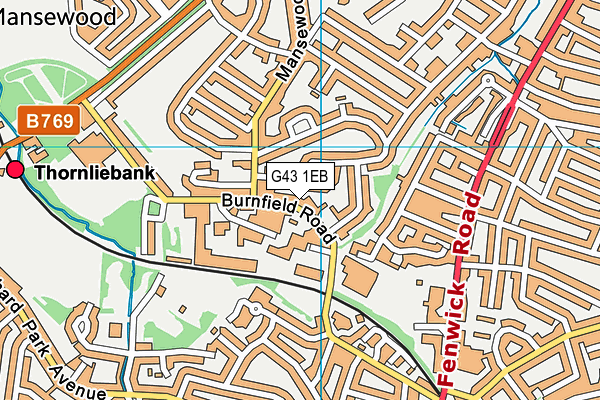G43 1EB map - OS VectorMap District (Ordnance Survey) G43 1EB map - OS VectorMap District (Ordnance Survey)