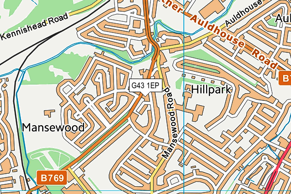 G43 1EP map - OS VectorMap District (Ordnance Survey)
