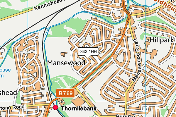 G43 1HH map - OS VectorMap District (Ordnance Survey) G43 1HH map - OS VectorMap District (Ordnance Survey)