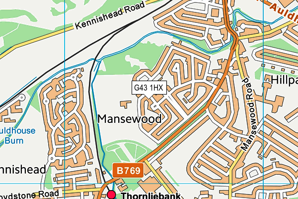 G43 1HX map - OS VectorMap District (Ordnance Survey) G43 1HX map - OS VectorMap District (Ordnance Survey)