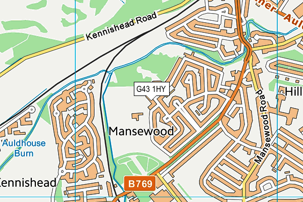 G43 1HY map - OS VectorMap District (Ordnance Survey)