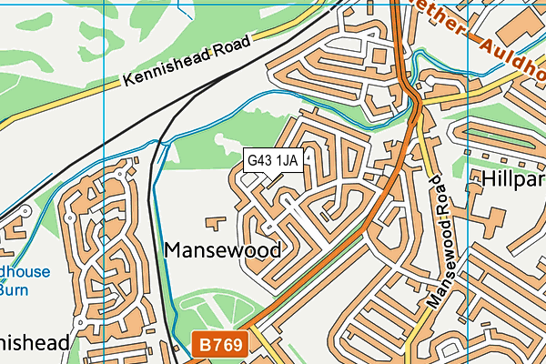 G43 1JA map - OS VectorMap District (Ordnance Survey)