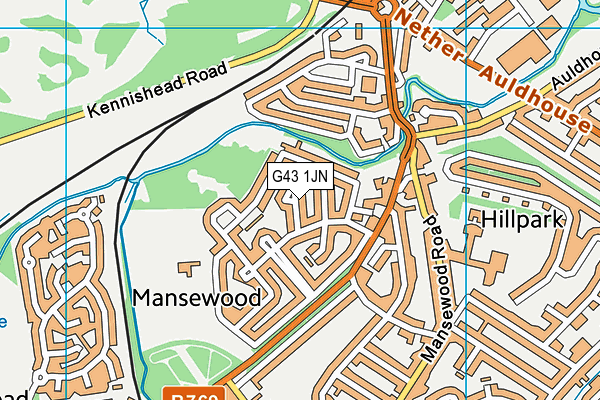 G43 1JN map - OS VectorMap District (Ordnance Survey) G43 1JN map - OS VectorMap District (Ordnance Survey)