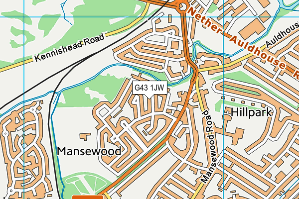 G43 1JW map - OS VectorMap District (Ordnance Survey)