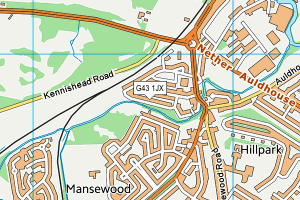 G43 1JX map - OS VectorMap District (Ordnance Survey)
