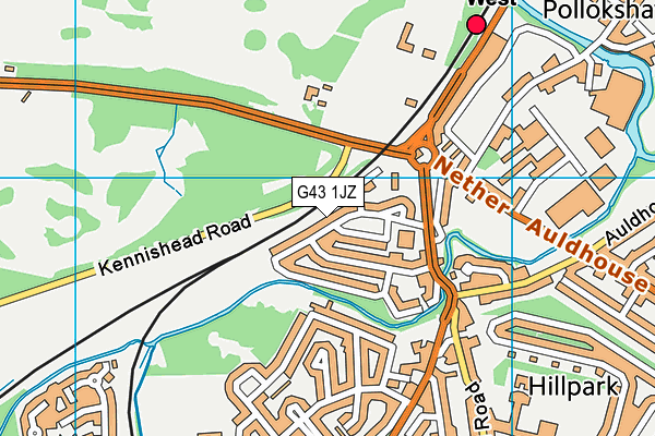 G43 1JZ map - OS VectorMap District (Ordnance Survey)