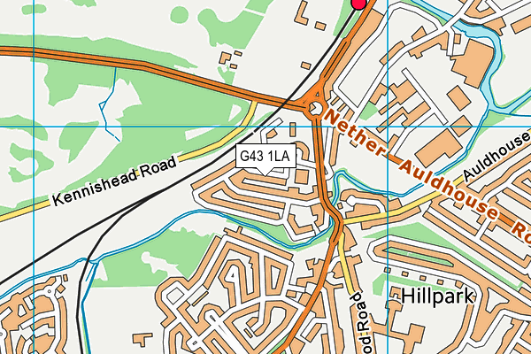 G43 1LA map - OS VectorMap District (Ordnance Survey)