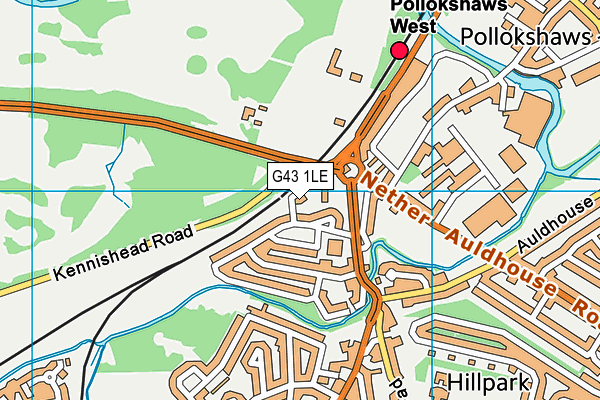 G43 1LE map - OS VectorMap District (Ordnance Survey)