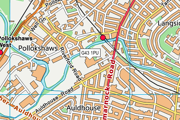 G43 1PU map - OS VectorMap District (Ordnance Survey)