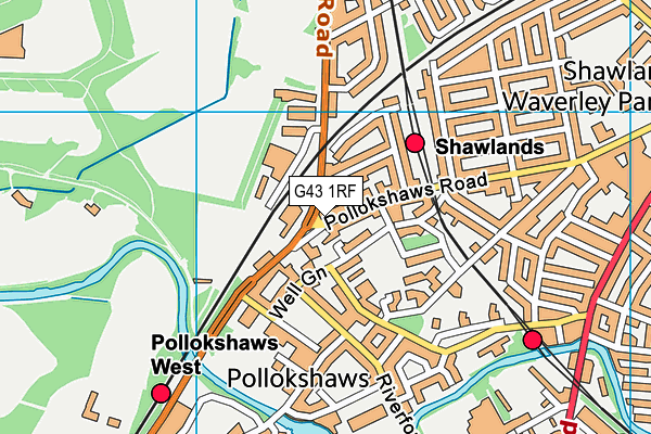 G43 1RF map - OS VectorMap District (Ordnance Survey)
