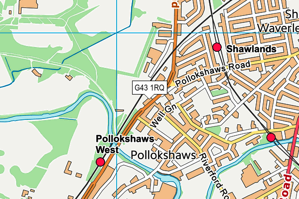 G43 1RQ map - OS VectorMap District (Ordnance Survey)