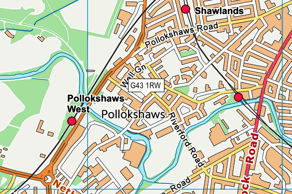 G43 1RW map - OS VectorMap District (Ordnance Survey) G43 1RW map - OS VectorMap District (Ordnance Survey)