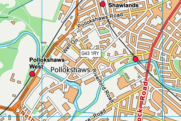 G43 1RY map - OS VectorMap District (Ordnance Survey) G43 1RY map - OS VectorMap District (Ordnance Survey)