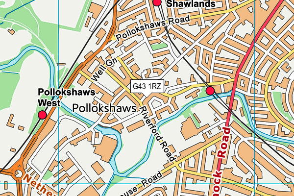 G43 1RZ map - OS VectorMap District (Ordnance Survey) G43 1RZ map - OS VectorMap District (Ordnance Survey)