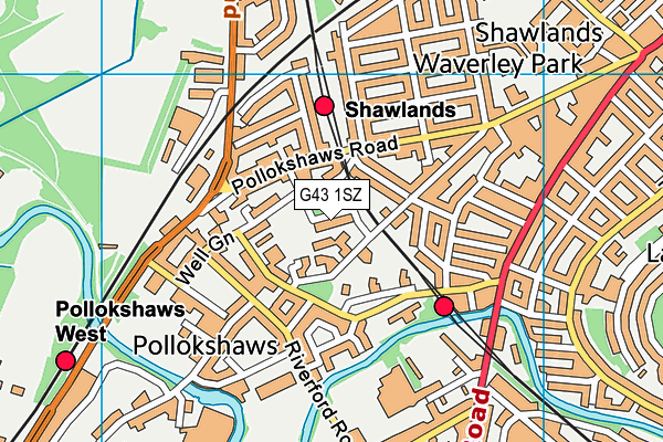 G43 1SZ map - OS VectorMap District (Ordnance Survey)