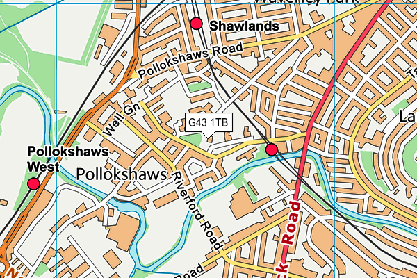 G43 1TB map - OS VectorMap District (Ordnance Survey) G43 1TB map - OS VectorMap District (Ordnance Survey)