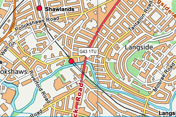 G43 1TU map - OS VectorMap District (Ordnance Survey)