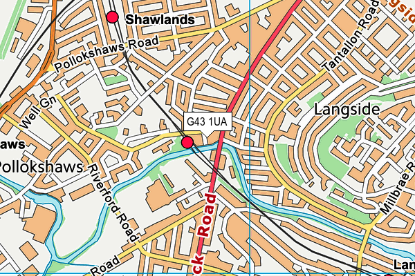 G43 1UA map - OS VectorMap District (Ordnance Survey)