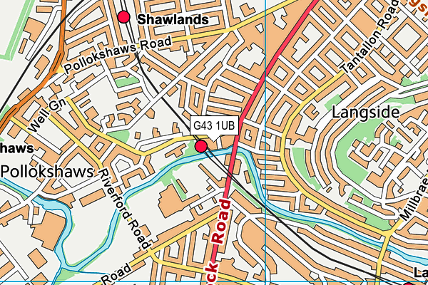G43 1UB map - OS VectorMap District (Ordnance Survey) G43 1UB map - OS VectorMap District (Ordnance Survey)