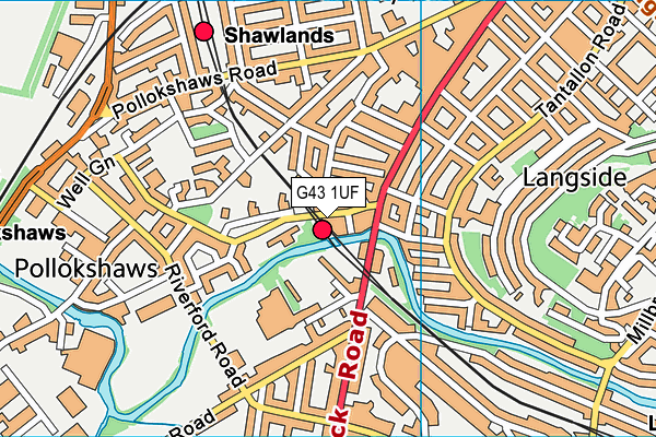 G43 1UF map - OS VectorMap District (Ordnance Survey)