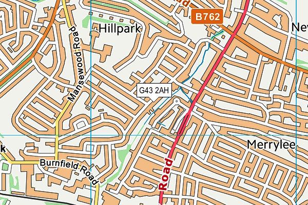 G43 2AH map - OS VectorMap District (Ordnance Survey)