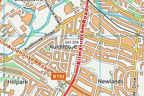G43 2DA map - OS VectorMap District (Ordnance Survey)