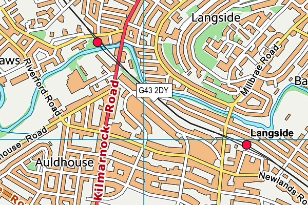 G43 2DY map - OS VectorMap District (Ordnance Survey)