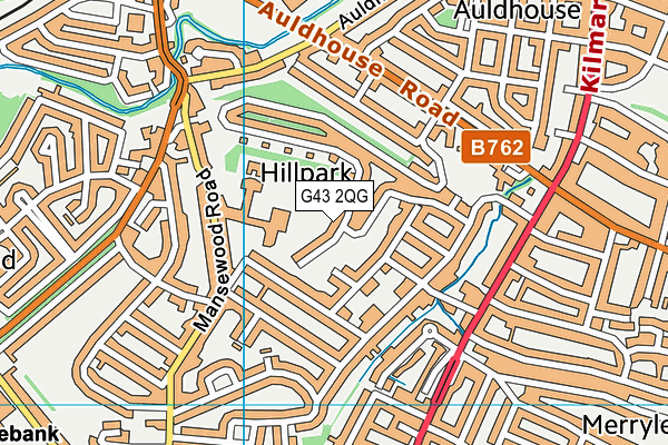 G43 2QG map - OS VectorMap District (Ordnance Survey)