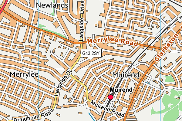G43 2SY map - OS VectorMap District (Ordnance Survey)