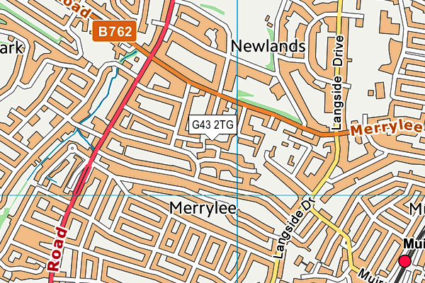 G43 2TG map - OS VectorMap District (Ordnance Survey)