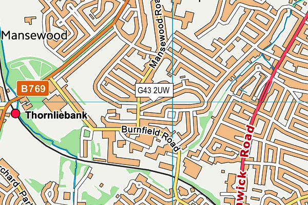G43 2UW map - OS VectorMap District (Ordnance Survey) G43 2UW map - OS VectorMap District (Ordnance Survey)