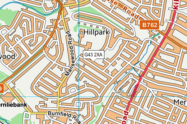 G43 2XA map - OS VectorMap District (Ordnance Survey)