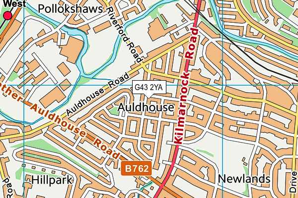 G43 2YA map - OS VectorMap District (Ordnance Survey)