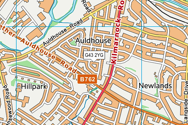 G43 2YG map - OS VectorMap District (Ordnance Survey)