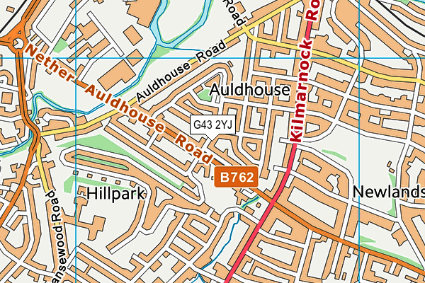 G43 2YJ map - OS VectorMap District (Ordnance Survey)