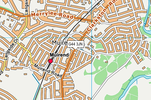 G44 3JN map - OS VectorMap District (Ordnance Survey)