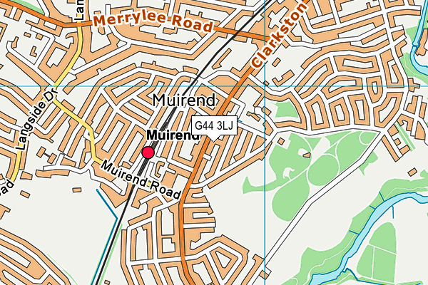 G44 3LJ map - OS VectorMap District (Ordnance Survey)